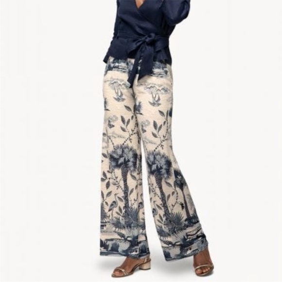 Spartina 449 Maude Palazzo Pant Ashley River Landscape Print Sz Large - Picture 1 of 11